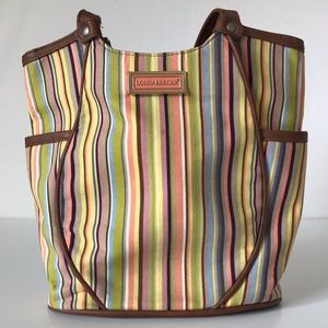 Longaberger Striped Canvas Purse/Tote